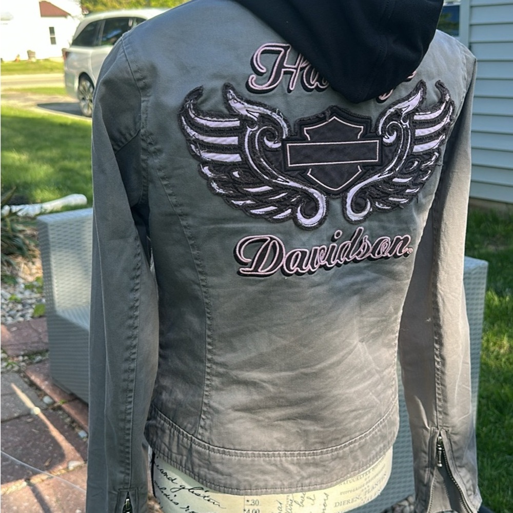 Harley-Davidson Gray Utility Jacket with Graphic Design